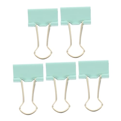 TEHAUX 5St Elliot-Ordner Chip-Clips Binder Büroklammern kleine Heftklammern Mikrobinderclips Multifunktions-Dateiclips Büroklammerhalter für den Schreibtisch Metall Light Green von TEHAUX