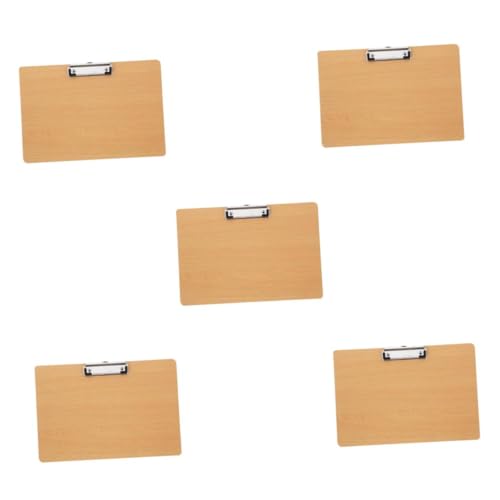 TEHAUX 5St Schreibblock-Clip Zwischenablagen Masse Dokumentenorganisator Klemmbrett Clipboard-Clips Zwischenablage klein Datei-Organizer-Zwischenablage Zwischenablageordner MDF Khaki von TEHAUX