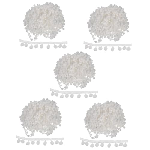 TEHAUX 5St Vorhang Dekoration puppen kleidung puppen klamotten Kleidungsaccessoires kleidung DIY material Kissenbesatzbänder Fuzzy-Kugeln trimmen Vorhang dekorative Quaste Acrylgarn Weiß von TEHAUX