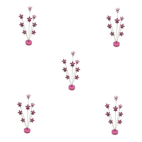 TEHAUX 5pcs Blumenmemoordner Tischkartenclip Foto-display-halter Hinweisclip Tischkartenhalter Memo-clip Memohalter-clip Bildständer Fotoklemme Bilderständer Rostfreier Stahl Rosa von TEHAUX