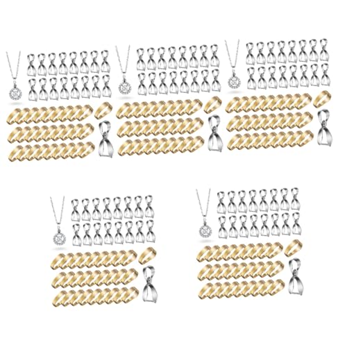 TEHAUX 5sets Biegeringe Zur Schmuckherstellung Entwirrer Ballen Reize Schmuck Herstellen Schmuck Machen Anhänger Charms Verschlüsse Halsketten-anhänger-verschlüsse Metall Messing 100pcs*5 von TEHAUX