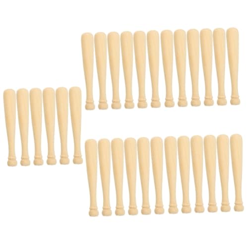 TEHAUX 5sets Mini-baseballschläger Basteln Für Bastelmaterial Für Fledermaus Fledermäuse Graffiti Hölzerner Baseballschläger Holzhandwerk Unvollendet 20pcs*5 von TEHAUX