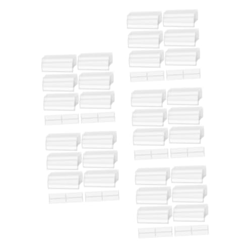 TEHAUX 5sets Transparente Selbstklebende Etikettentasche Karteikartenhalter Aus Kunststoff Selbstklebende Index-etikettentaschen Durchsichtiger Etikettenhalter Etikettenschutz Pvc 32pcs*5 von TEHAUX