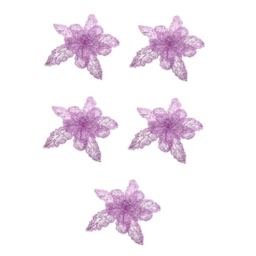 TEHAUX 5st Pailletten-perlendekoration Wulstige Spitzenapplikation Gestickte Paillettenapplikation Gestickte Blumenflecken 3d-blumen-stickerei-patches Lavender Polyester von TEHAUX