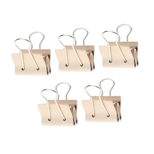 TEHAUX 5st Schwalbenschwanzklemme Aus Leder Büroklammern Heftklammern Aus Leder Diy-lederbinder-clip Befestigungsclip Aus Leder Lederclip Lederbinderklemme Selber Machen Metall Khaki von TEHAUX