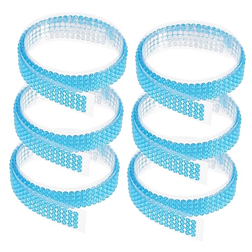 TEHAUX 6 Rollen Selbstklebende Bohreraufkleber Buntes Strassband Diamantband Diy Klebeband Bling-bohrband Scrapbooking-bänder Glitzerndes Strassband Handwerk Diy Blue Acryl von TEHAUX