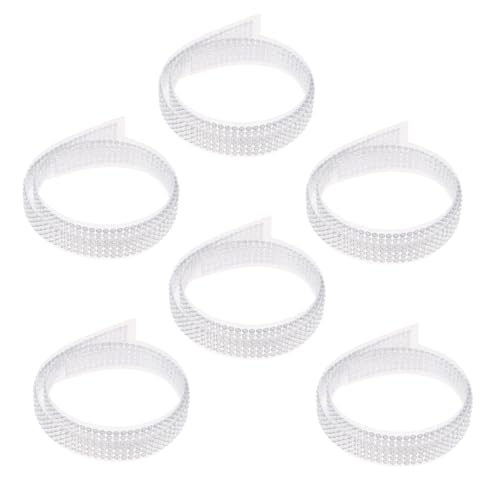 TEHAUX 6 Rollen Selbstklebende Bohreraufkleber Strass-Aufkleberstreifen selbstklebender Strassstein Kette scrapbooking sticker scrapbook stickers DIY Klebeband dekoratives Band Acryl Weiß von TEHAUX