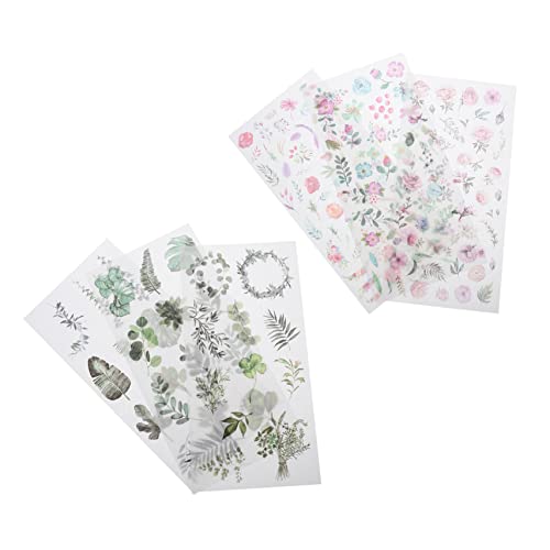 TEHAUX 6 Sätze Blumen- und Papieraufkleber Planer Frühlingsaufkleber florist Geschenkboxdekoration mit Washi Tape Blumenmuster für Scrapbooking dekorativer Washi-Aufkleber Bastelaufkleber von TEHAUX