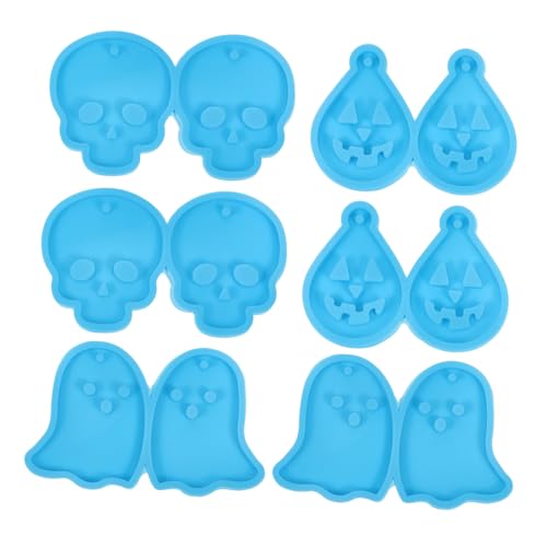 TEHAUX 6 Stk Halloween-schablonen Halloween-ohrringe Ornament-sets Halloween-hexenhut-dekorationen Kürbisform Halloween-ohranhänger-form Halloween-backformen Diy-form Kieselgel Sky-blue von TEHAUX