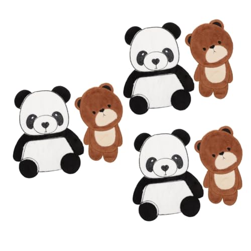 TEHAUX 6 Stk Panda-Bären-Patch stickzubehör aufnäher für jacke Panda-Design Accessoire für Kleidung Panda-Patch tragen Flecken bestickt wild Jacken-Applikation große Jackenaufnäher Flusen von TEHAUX