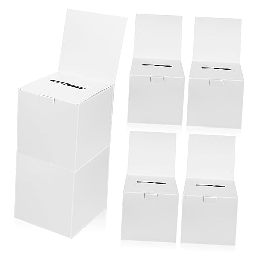 TEHAUX 6 Stück Kartons Tombola-Losbehälter storage boxes aufbwahrungs-box kartonhaus faltbox klappbox han karteikasten Tombola-Korb Geldbanken Wahlurnen Tombola-Boxen Tombola-Körbe Papier von TEHAUX