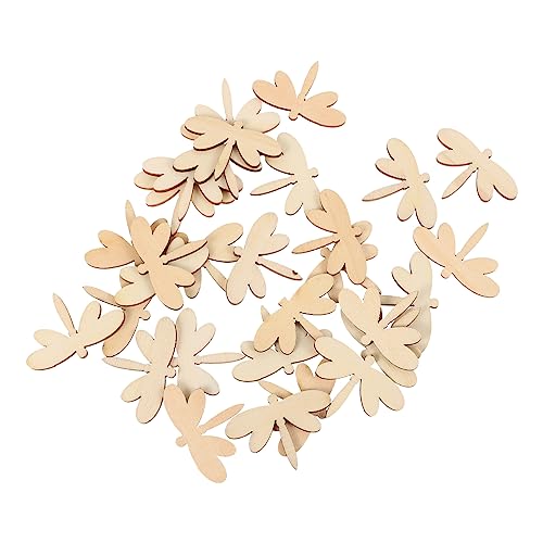 TEHAUX 60 Pcs Dragonfly Chips Hartholz Seelkorte Star Ausschnitte Dragonfly Decor DIY Holzscheiben Anhänger Dekorative Holzscheiben Holzschnitzel Holzchip Anhänger Mal Spielzeugmalereien von TEHAUX