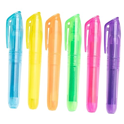 TEHAUX 6St graffiti stifte grafitti stift Farbige Marker leuchtsticker graffiti pen lesezeichen Schülerbuchmarker Schulmarkierungsstift multifunktionaler Markierstift Bunte Stifte Plastik von TEHAUX