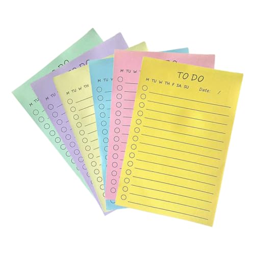 TEHAUX 6er Set Haftnotizen Pastellfarben Dekorative Selbstklebende Memo Pads Für To Do Listen Und Kreative Notizen Bunte Haftende Notizzettel Für Büro Und Zuhause von TEHAUX