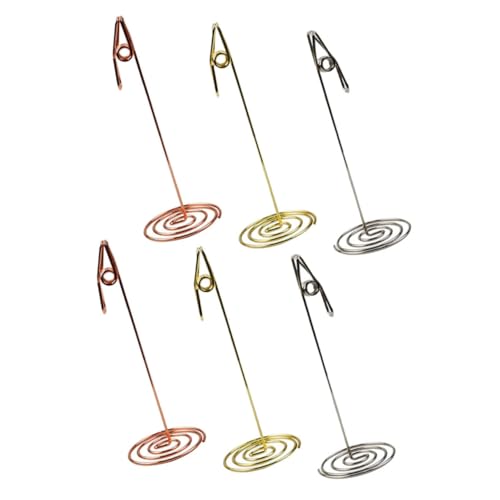 TEHAUX 6pcs Drahtfotohalter Menü Memo Clips Hochzeitstag Party Place Kartenhalter von TEHAUX