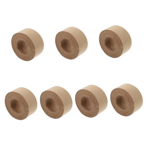 TEHAUX 7 Pcs Klebeband Aus Kraftpapier Aktiviert Kassettenband Kräuseln Spender Doppelt Nachfüllung Wasserpapier Klebrig Bildrahmenband Wasserdicht Werkzeug Etikett Bindung Verstärkt Gold von TEHAUX