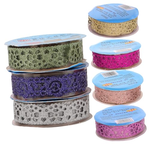 TEHAUX 7 Rollen Spitzenband Karten Machen Klebeband Washi-tape-aufkleber Selbstklebendes Klebeband Spitzenaufkleber Dekoratives Klebeband Geschenkaufkleber Fotoalbumband Das Haustier von TEHAUX