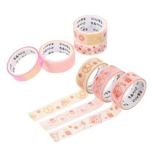 TEHAUX 7 Rollen Washi-tape Malerbandfarben Funkeln Textmarker Schleife Klebestreifen Farbe Für Uv-klebeband Aufkleber Ästhetisch Gel Klebstoff Grünes Band Aufkleberband Japanisches Papier von TEHAUX