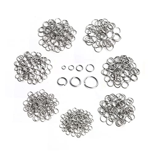 TEHAUX 770PCS DIY Schmuckzubehör Set Edelstahl Verbindungsringe Offene Und Geschlossene Ringe Für Ohrstecker Bastelbedarf Für Kreative Projekte Und Schmuckherstellung von TEHAUX