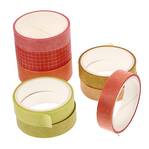 TEHAUX 8 Rollen Einfarbiges Washi Tape Geschenkkapsel Markieren Klebebänder Aus Papier Spender Multifunktionsklebeband Hübsches Band Spurloses Band Szenisch Yellow Japanisches Papier von TEHAUX