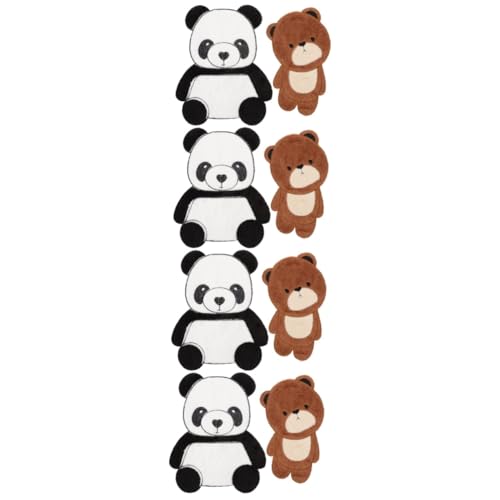 TEHAUX 8 Stk Panda-Bären-Patch Plüsch tragen Bärenaufnäher große Tierflecken wildes Tier stickzubehör aufnäher für jacke Applikation für Rucksäcke Applikation aufnähen Handtuch stickerei von TEHAUX