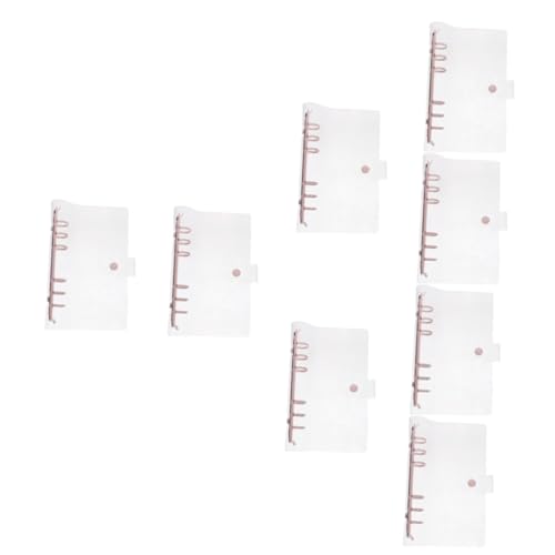 TEHAUX 8 Stk Taschenbuchetui Mini-bindeklammern Transparenter Notizblock Bindemittel-notizbuch Loseblattordner Papierhalter Klemmbrett Notizblockhülle Datei Zwischenablage Rosa Pvc von TEHAUX