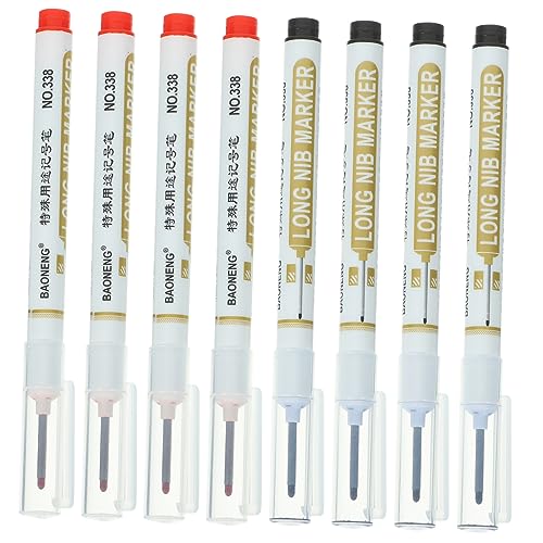 TEHAUX 8 Stück Lackstift Markierungsstifte Tieflochmarker Permanentmarker Marker Für Metallbau Tischlerstift Tieflochstifte Tischlerwerkzeuge Holzmarker Markierungsstift von TEHAUX