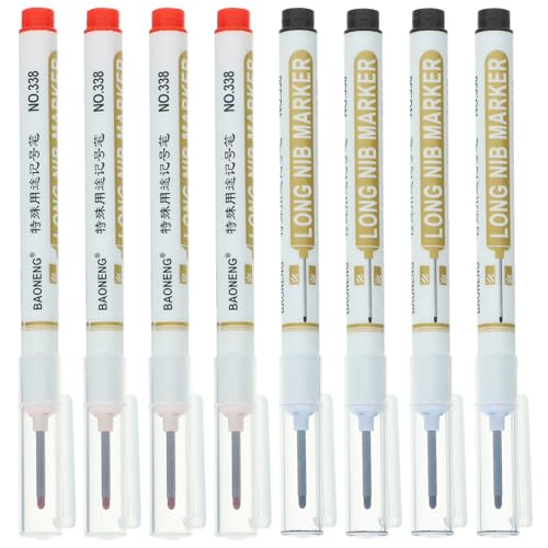 TEHAUX 8 Stück Lackstift Markierungsstifte Tieflochmarker Permanentmarker Marker Für Metallbau Tischlerstift Tieflochstifte Tischlerwerkzeuge Holzmarker Markierungsstift von TEHAUX