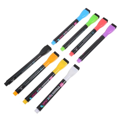 TEHAUX 8 Stück Magnetische, Trocken Abwischbare Marker, Bunte Fluoreszierende Whiteboard-stifte Mit Radiergummikappe, Dünne Spitze, Tafelmarker Für Büro, Schule, Zuhause von TEHAUX