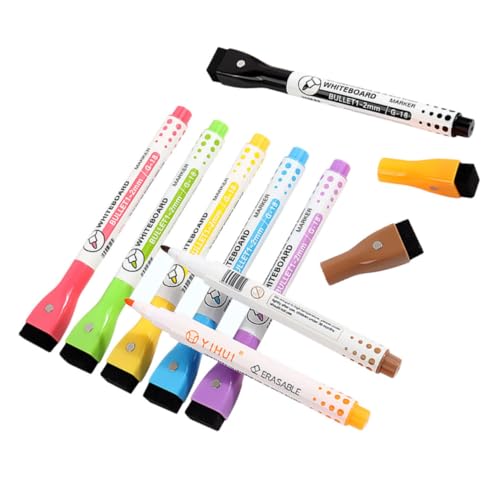 TEHAUX 8 Stück Magnetische Whiteboard Stifte Whiteboard Marker Trocken Abwischbare Marker Whiteboard Waschbare Trocken Abwischbare Marker Klassenzimmer Trocken Abwischbare Stifte von TEHAUX