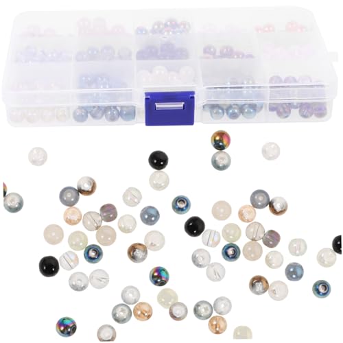 TEHAUX 8mm Elektroplattierte Glasperlen Bunte DIY Spacer Beads Für Schmuckherstellung Lose Perlen Für Armbänder Und Halsketten Bastelzubehör Für Kreative Projekte von TEHAUX