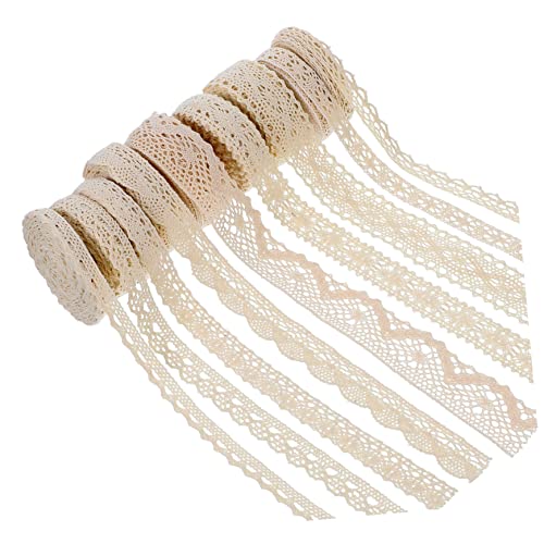 TEHAUX 9 Rollen Trimmen Für Handwerk Stoff Nähen Trimmen Braut Hochzeit Blumen- Schnürsenkel Vorhänge Randbesatz Aus Baumwolle Baumwollband Kleidungszubehör Beige Baumwollfaden TEHAUX 9 Rollen Trimmen Für Handwerk Stoff Nähen Trimmen Braut Hochzeit Blumen- Schnürsenkel Vorhänge Randbesatz Aus Baumwolle Baumwollband Kleidungszubehör Beige Baumwollfaden von TEHAUX
