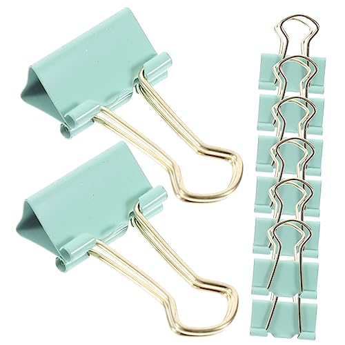 TEHAUX 9st Büroordnerklemme Büroklammer Clips Für Lesezeichen Heftklammern Lesezeichen-clips Memo-clip Utility-clips Mini-binderverschluss Klemmbinder Papierstift Ticket-clip Metall Green von TEHAUX