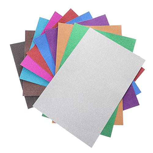 TEHAUX A4 Glitzerpapier Selbstklebend Bunte Glitter Bastelpapiere Für DIY Projekte Hochwertiges Bastelmaterial Ideal Für Grußkarten Und Scrapbooking von TEHAUX