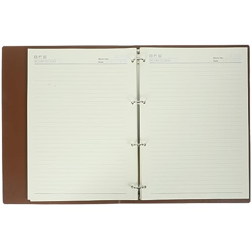 TEHAUX A4-Ring-Notizblock Zeitplan-Notizbuch liniertes Notizbuch aus Papier liniertes Tagebuch-Notizbuch schreibtablett meeting notebook Zeitschriftenhefte notizbuch Pu Brown von TEHAUX