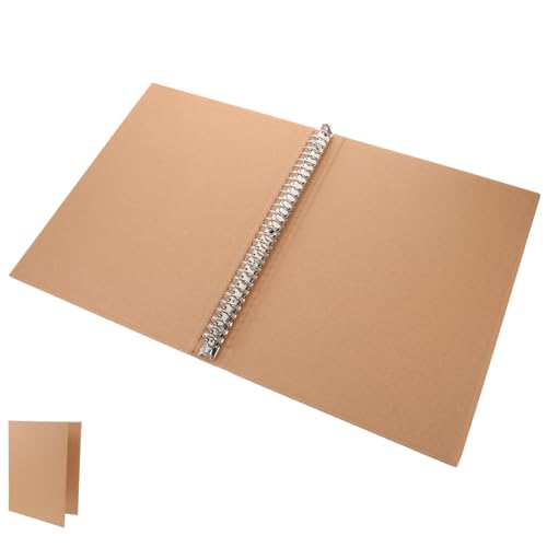 TEHAUX A4 Vintage Binder Cover Aus Kraftpapier Nachfüllbare Ringbuchhülle Für Notizen 30 Loch Ordner Ideales Schul Und Büroaccessoire von TEHAUX