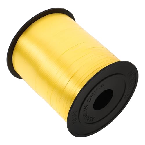 TEHAUX Ballonband Weihnachts-curling-band Banddekor Gelbes Band Haarschleifen Band Wickelband Glänzendes Kräuselband Verpackungsband Kräuselband Zum Einwickeln Geschenkband Yellow Pvc von TEHAUX