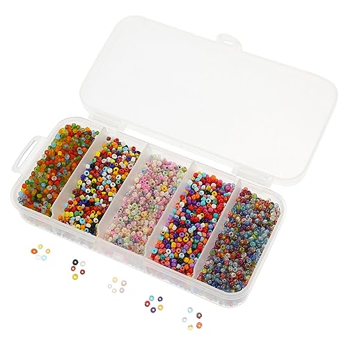 TEHAUX Bunte Glasperlen Set Für DIY Schmuckherstellung 1 Box Mit Winzigen Künstlichen Kristallperlen Verschiedenen Farben Ideal Für Halsketten Armbänder Und Kreative von TEHAUX