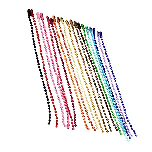 TEHAUX Bunte Perlenketten DIY Schmuckkette Runde Bead Chain Für Anhänger Schlüsselanhänger Und Armbänder Kreative Farbige Ketten Zur Schmuckherstellung von TEHAUX