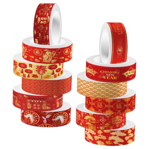 TEHAUX DIY Washi Tapes Für Den Chinesischen Neujahr Dekorative Klebebänder Für Handwerk Scrapbooking Journals Und Kreative Projekte 2024 Dragon Year Design von TEHAUX