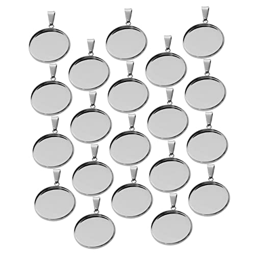 TEHAUX Edelstahl Anhänger Zubehör Rundes Tablett Für Schmuckherstellung Verstellbare Pendelhalter Edelstahl Ringbasen Ideal Für DIY Halsketten Und Anhänger 30mm von TEHAUX