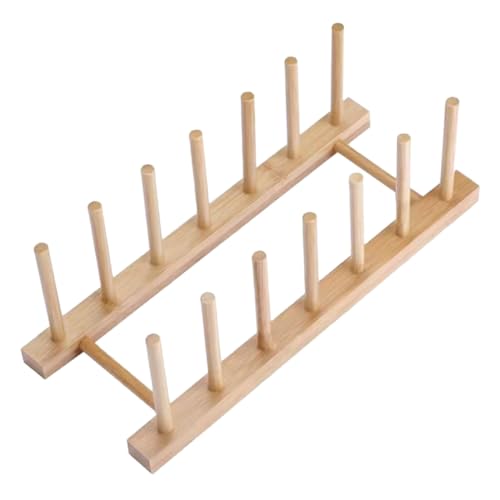 TEHAUX Garnrollenständer Garnrollenhalter Für Garnrollen Stickgarn Organizer Holzspulen Organizer Nähgarnhalter Aufbewahrungsständer Für Spulen Einfacher Garnrollenhalter Aus Holz von TEHAUX