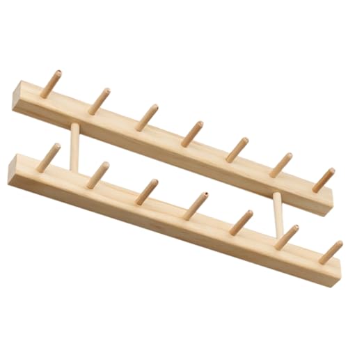 TEHAUX Garnrollenständer Garnrollenhalter Für Garnrollen Stickgarn Organizer Holzspulen Organizer Nähgarnhalter Aufbewahrungsständer Für Spulen Einfacher Garnrollenhalter Aus Holz von TEHAUX