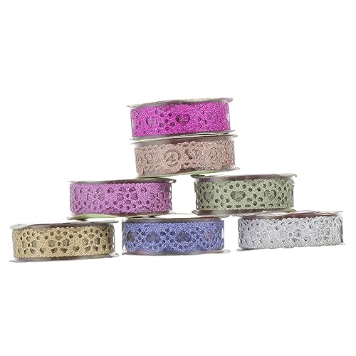 TEHAUX Glitzernde Spitzenband Klebeband Dekoratives Masking Tape Für Fotoalben Bastelprojekte Und Scrapbooking Funkelnde Farben Mix Aus von TEHAUX