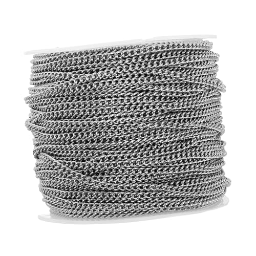 TEHAUX Kettenzubehör Schmuck Die Kette Halskette Gedrehtes Kabel Drahtarmband Aluminiumkabelketten Kugelkette 20 Meter Kette Lose Kette Gliederkette $ Kette Edelstahl Silber von TEHAUX