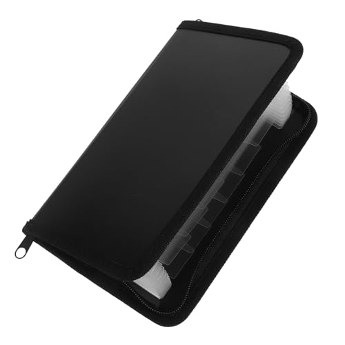 TEHAUX Mini Fächermappe mit Reißverschluss Multilayer Dokumenten Organizer für Wichtige Unterlagen Quittungen und Karten Tragbare Aufbewahrungslösung Schwarz mit Transparenten TEHAUX Mini Fächermappe mit Reißverschluss Multilayer Dokumenten Organizer für Wichtige Unterlagen Quittungen und Karten Tragbare Aufbewahrungslösung Schwarz mit Transparenten von TEHAUX