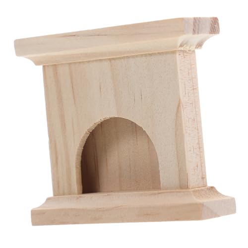 TEHAUX Mini-massivholzkamin Retro-puppenhaus Kleiner Tisch-blumentopf Vintage - Mini-puppenhaus Kinderzug Exquisites Puppenhaus Kleines Puppenhaus Pädagogisches Puppenhaus Beige von TEHAUX