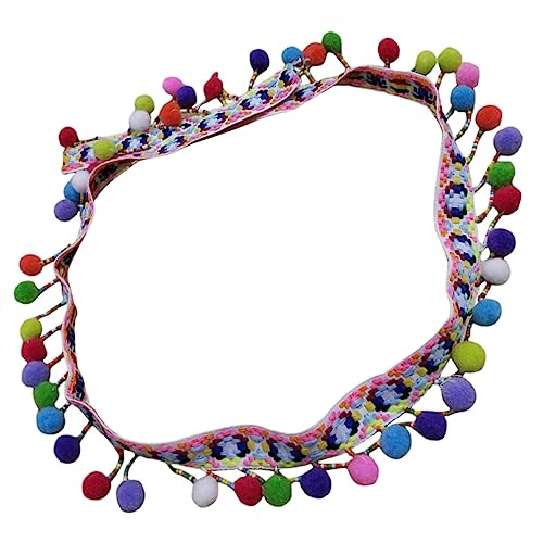 TEHAUX Mini-zubehör Mini-dekor Besätze Für Bekleidung Regenbogen-pom-pom-besatz Hochzeits-layout-dekor Mini-vorhang Bekleidungshandwerk Trimmen Hochzeitsband Haarball Polyestergarn Quaste von TEHAUX