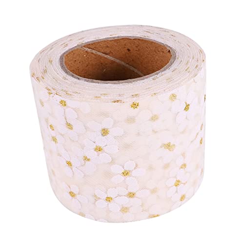 TEHAUX Mullband Für Kopfschmuck Schleifenband Zum Verpacken Samt Chiffon Verpackungsband Bänder Band Für Blumenstrauß Blumen Dekoration Transparent Falten Spitzenbesatz Geschenkband von TEHAUX