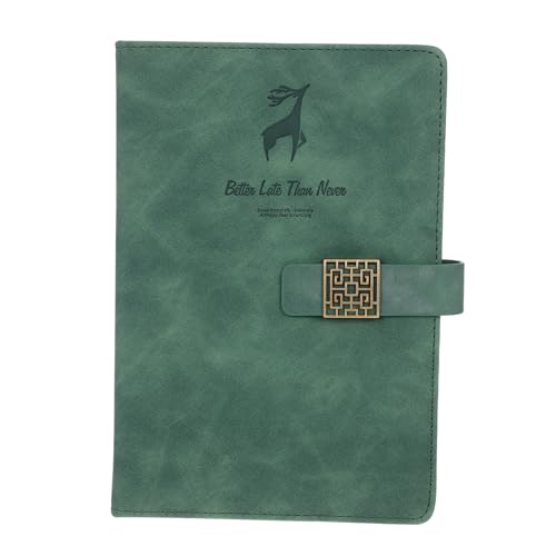 TEHAUX Notizbuch Konferenz-Notizblock Büro-Notizblock Terminplaner Notizblock Schüler-Notizblock meeting notebook schreibheft notepad A5 Notizblock PU-Abdeckung Notizblock PU-Leder Green von TEHAUX